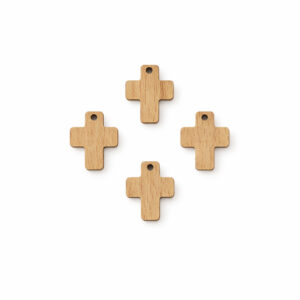 cruz de comunion moderna en madera de haya para decoración DIY